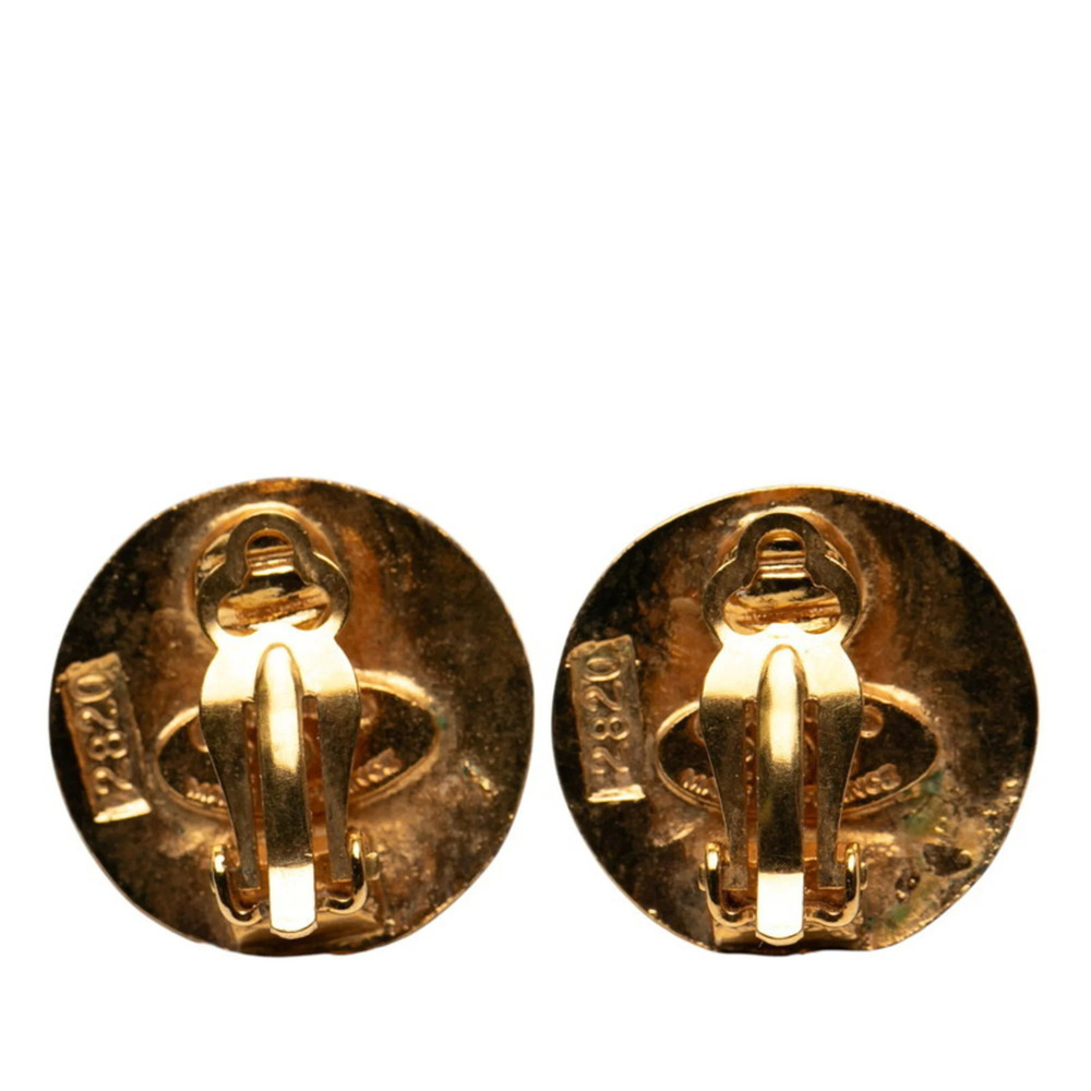CHANEL Authentic Vintage Gold Logo Earrings - Picture 2 of 3